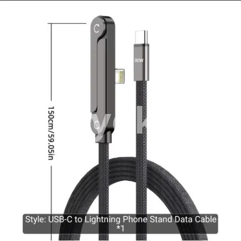 240W Fast Charging Foldable Phone Holder Data Cable Fast Charging Multi Charger Cord With Type C to Type C