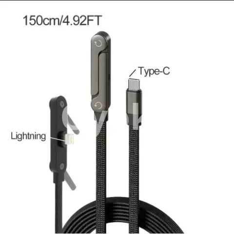 240W Fast Charging Foldable Phone Holder Data Cable Fast Charging Multi Charger Cord With Type C to Type C
