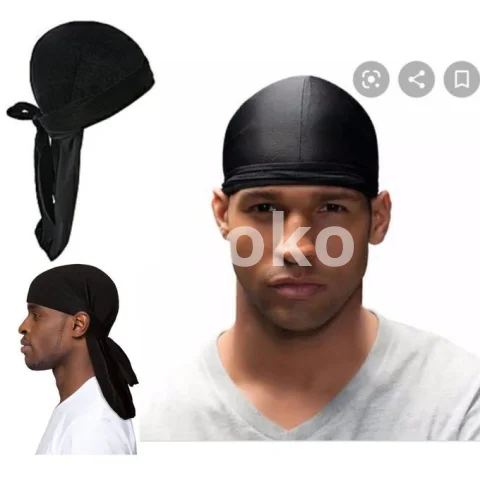 Fashionable Do-rag Cap For Big Boys-Black