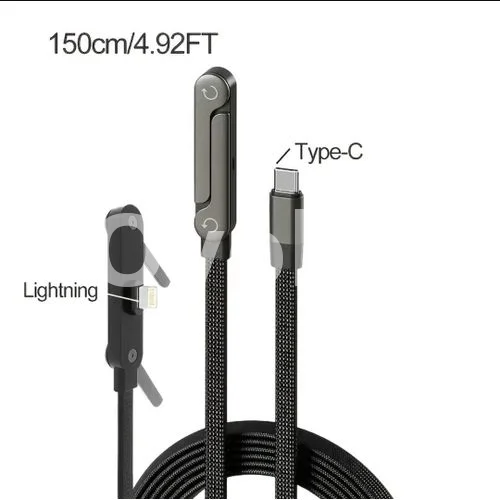240W Fast Charging Foldable Phone Holder Data Cable Fast Charging Multi Charger Cord With Type C to Type C