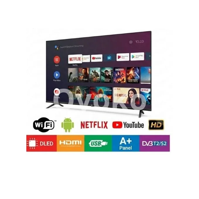 Mi+ (MIJ-D4320A) 43'' Inches Smart Digital Satellite Frameless (Built-in digital tuner, No Decoder Needed) FHD LED TV - HDMI - Black + 12 MONTHS WARRANTY